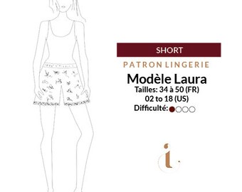 patron pdf du short LAURA - pdf short pattern LAURA - patron de couture- lingerie DIY