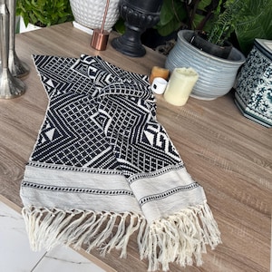 Table runner , bed runner , Hand woven cotton  textiles, small blanket, Tribal textiles ,Tribal fabrics  for decorations ,hill tribe fabric