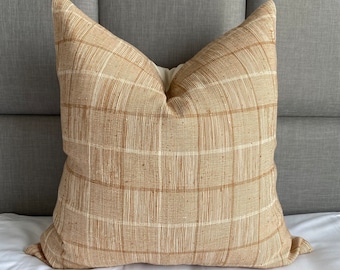 Handwoven Cotton Pillow Cover, Chiang Mai Weave, Textured Plaid