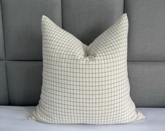 Handwoven Cotton Pillow Cover, Chiang Mai Fabric, Cream Linen Back