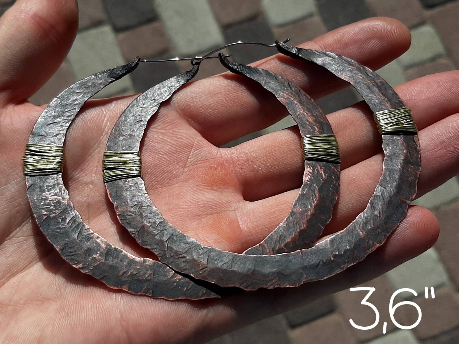 Viking Hoop Earrings Big Rusted Hoops For Women And Girls Etsy