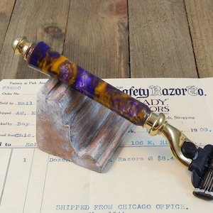 Gillette Louisiana Lila und Gold Mach 3 Rasiermesser