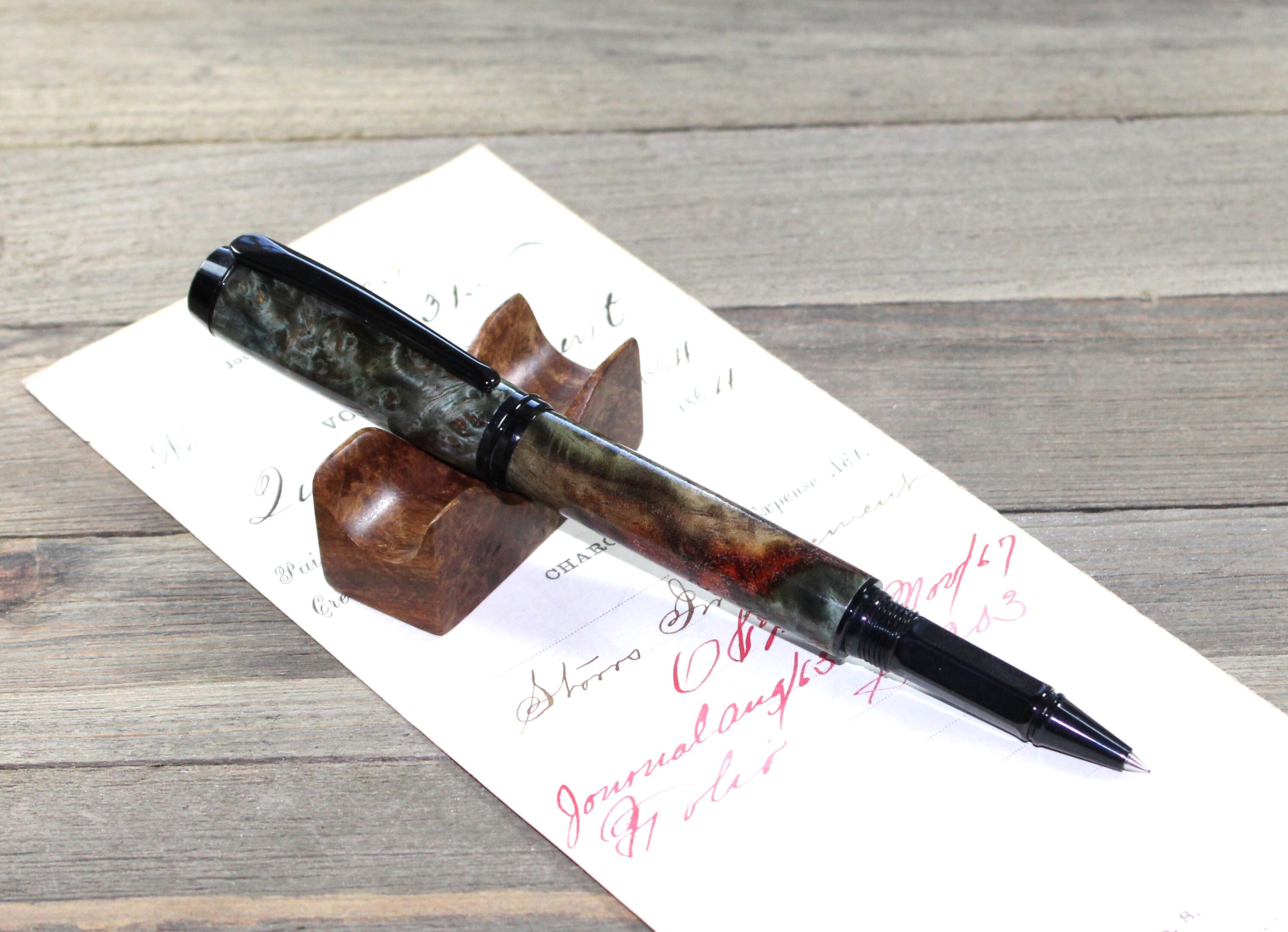 Virage Amboyna Burl Rollerball Pen Etsy
