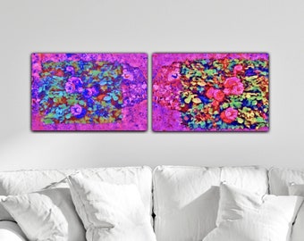 Abstract wall art "Broken Roses". Set of 2, fine art prints or posters on photo paper