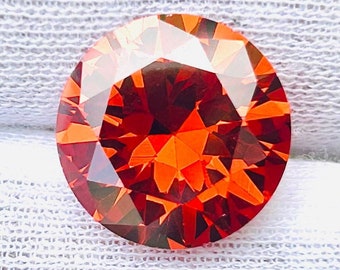 Cubic Zirconia | AAA Quality Cubic Zirconia Round Shape | Orange Color CZ Loose Stones Brilliant Quality | (0.5mm-15 mm)