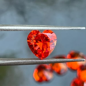 Cubic Zirconia AAA Quality| Cubic Zirconia Heart Shape Orange Color CZ| Loose Stones Brilliant Quality | For Jewelry Making | (2mm-8mm)