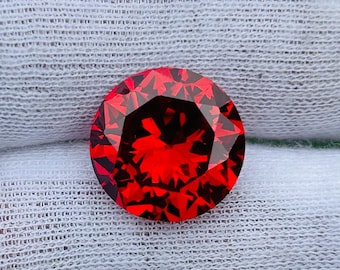 Cubic Zirconia | AAA Quality Cubic Zirconia Round Shape | Red Garnet Color CZ Loose Stones Brilliant Quality | (0.5mm-15 mm)