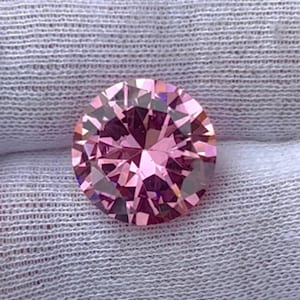 Cubic Zirconia | AAA Quality Cubic Zirconia Round Shape | Pink Color CZ Loose Stones Brilliant Quality | (0.5mm-15 mm)