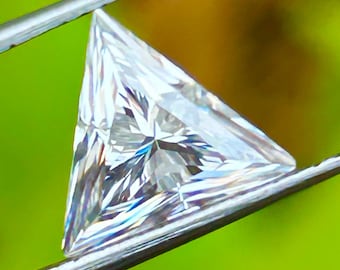 Moissanite Diamond, Certified Triangle Shape Moissanite, Loose Moissanite Stones, VVS1 Faceted White Triangle Cut Stones Moissanite 3mm-10mm
