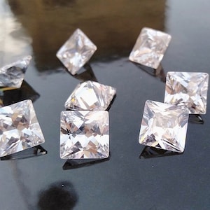 Cubic Zirconia | AAA Quality Cubic Zirconia Square Shape | White CZ Loose Stones Brilliant Quality | For Jewelry Making |(2mm-10mm)