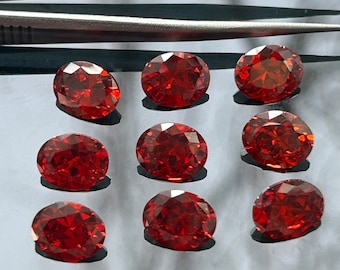 Garnet Red Cubic Zirconia: AAA Oval CZ Loose Stone (2x4mm-15x20mm)
