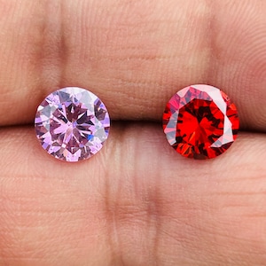 Red and Pink Cubic Zirconia AAA Quality Cubic Zirconia Round Shape Red and Pink Color CZ Loose Stones Brilliant Quality 0.5mm-15 mm