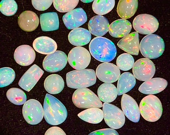 Ethiopian Welo Fire Opal Cabochon Mix Lot: AAA Gemstone for Jewelry