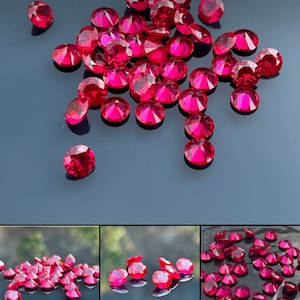 Red Ruby Colour Cubic Zirconia 5A Quality (3mm to 15 mm) Series Round Shape Pink Imitation Color CZ Loose Stones Brilliant Quality 500 pcs