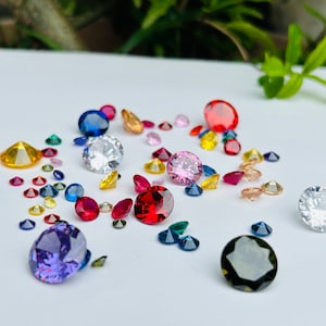 Bulk Semiprecious Round Cubic Zirconia Faceted Mix Size Wholesale lot AAA Quality 10 Colors CZ Loose Stones 3mm- 15mm For Jewelry Making
