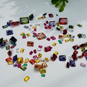 Bulk Semiprecious Octagon Cubic Zirconia Faceted Mix Size Wholesale lot AAA Quality 10 Colors CZ Loose Stones 3x5-12x16mm For Jewelry Making