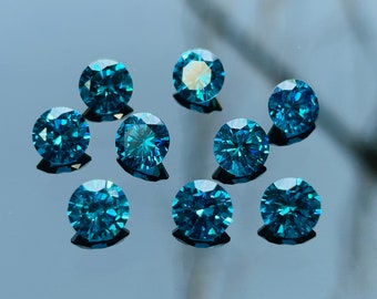 Blue Topaz Cubic Zirconia: Round CZ Loose Stone (0.5mm-10mm)