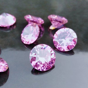 Cubic Zirconia | AAA Quality Cubic Zirconia Round Shape | Pink Color CZ Loose Stones Brilliant Quality | For Jewelry Making | (0.5mm-15 mm)