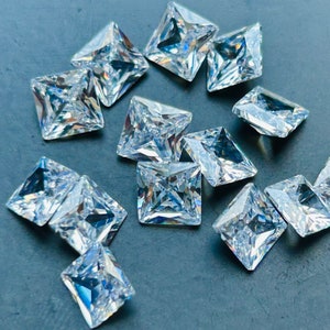 Cubic Zirconia | AAA Quality Cubic Zirconia Square Shape | White Color CZ Loose Stones Brilliant Quality | For Jewelry Making |(2mm-10mm)