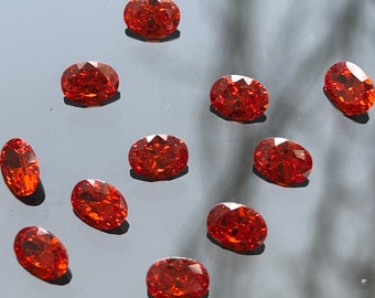 Cubic Zirconia AAA Quality Cubic Zirconia Oval Shape Orange Color CZ Loose Stones Brilliant Quality (2x4mm-15x20mm ) For Jewelry Making