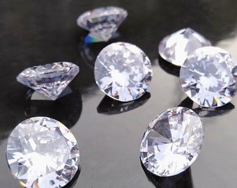 White Cubic Zirconia | White AAA Quality Cubic Zirconia Round Shape | White Color CZ Loose Stones Brilliant Quality | (0.5mm-15 mm)