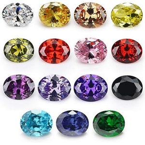 AAA Cubic Zirconia Oval CZ Stones: Red, Blue Sapphire, 4x6 mm (1000 pcs