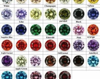 Circonita Cúbica Calidad AAAAA Circonita Cúbica Forma Redonda / 10 Colores CZ Piedras Sueltas Calidad Brillante / Para Fabricación de Joyas / (0.5 mm-15 mm)