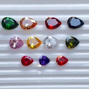 Pear Shape Cubic Zirconia AAAAA Quality Pear Shape cz 1pc Per Color Total 10 Pcs Loose Stones Brilliant Quality (3x5mm-10x14mm) Zirconia