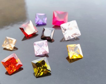 AAA Quality Cubic Zirconia Square Stones: 10 Colors (2mm-10mm)