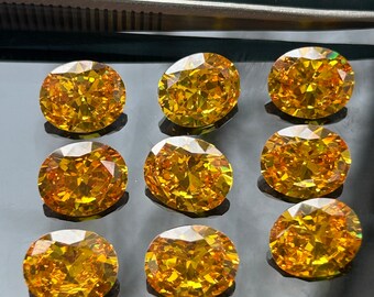 Yellow Oval Cubic Zirconia: AAA Loose Stone (2x4mm-15x20mm)