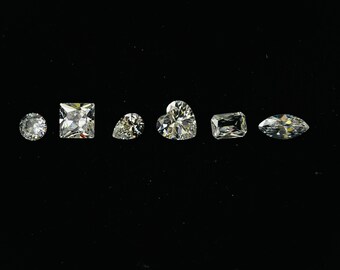 White Cubic Zirconia | AAAAA Quality 6 Shapes 6 pcs Lot Cubic Zirconia White Color CZ Loose Stones Brilliant Quality | CZ For Jewelry Making