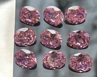 AAA Pink Oval Cubic Zirconia: Loose CZ Gemstone (2x4mm-15x20mm)