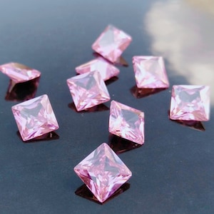 Cubic Zirconia | AAA Quality Cubic Zirconia Square Shape | Pink Color CZ Loose Stones Brilliant Quality | For Jewelry Making | (2mm-10mm)