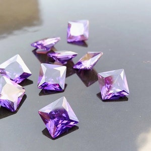 Cubic Zirconia | AAA Quality Cubic Zirconia Square Shape | Amethyst Color CZ Loose Stones Brilliant Quality | For Jewelry Making |(2mm-10mm)