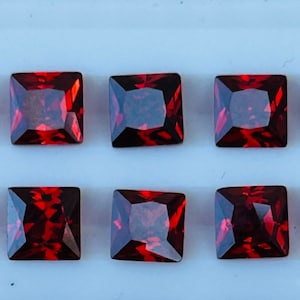 Cubic Zirconia | AAA Quality Cubic Zirconia Square Shape | Red Color CZ Loose Stones Brilliant Quality | For Jewelry Making |(2mm-10mm)