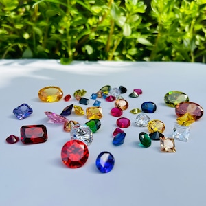 Bulk Semiprecious Cubic Zirconia Faceted Mix Shape Wholesale lot AAA Quality 10 Colors CZ Loose Stones Brilliant Quality 5mm-15mm