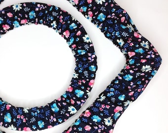 Navy Floral Grime Guard for Hoop or Q-Snap Frame | Cross Stitch | Embroidery