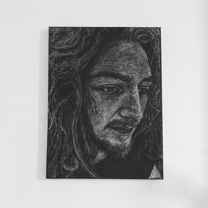 Custom Charcoal Portrait on Linen Canvas