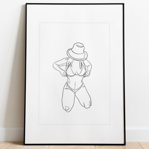 Beach Babe 1 - Wall Art, Print, Poster, A4, A3, A2, A1 (Frame not included)