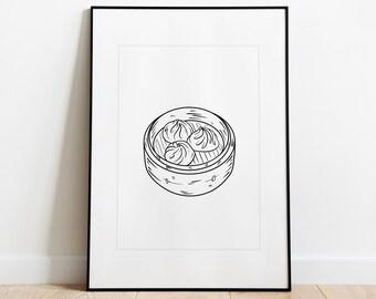 Dim Sum - Wall Art, Print, Poster, A4, A3, A2, A1 (Frame not included)