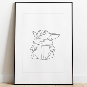 Baby Yoda - Arte de pared, impresión, póster, A4, A3, A2, A1 (marco no incluido)