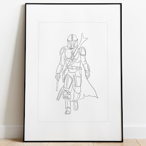 El Mandalorian - Arte de pared, impresión, póster, A4, A3, A2, A1 (marco no incluido)