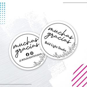 Muchas Gracias Labels, Personalized Thank You Party Favor Labels in Spanish, Wedding Muchas Gracias Labels, Custom Spanish Labels