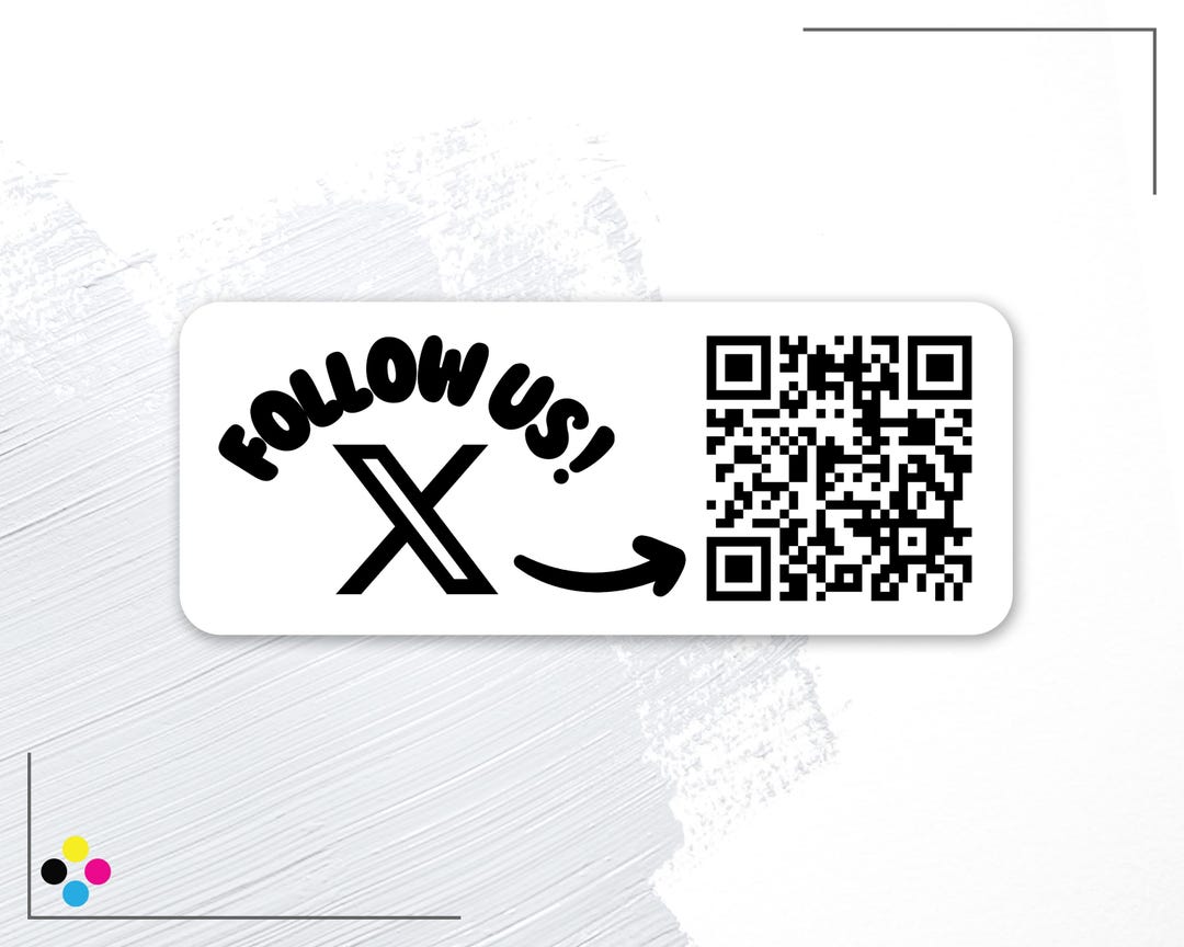 Qr Code Follow Label Social Media QR Code Labels for X, Custom QR Code Label, Follow Us ...