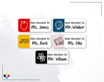 Custom Teacher Name Stickers, Personalized This Belongs To Label, Classroom Library Labels, Back to School Teacher Gift