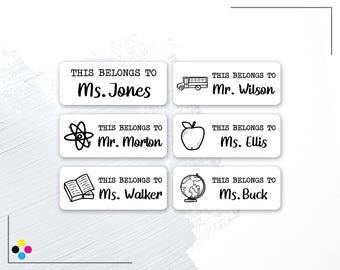 This Belongs to Custom Teacher Labels, Classroom Stickers for Teachers, Personalized Labels for Classroom Supplies
