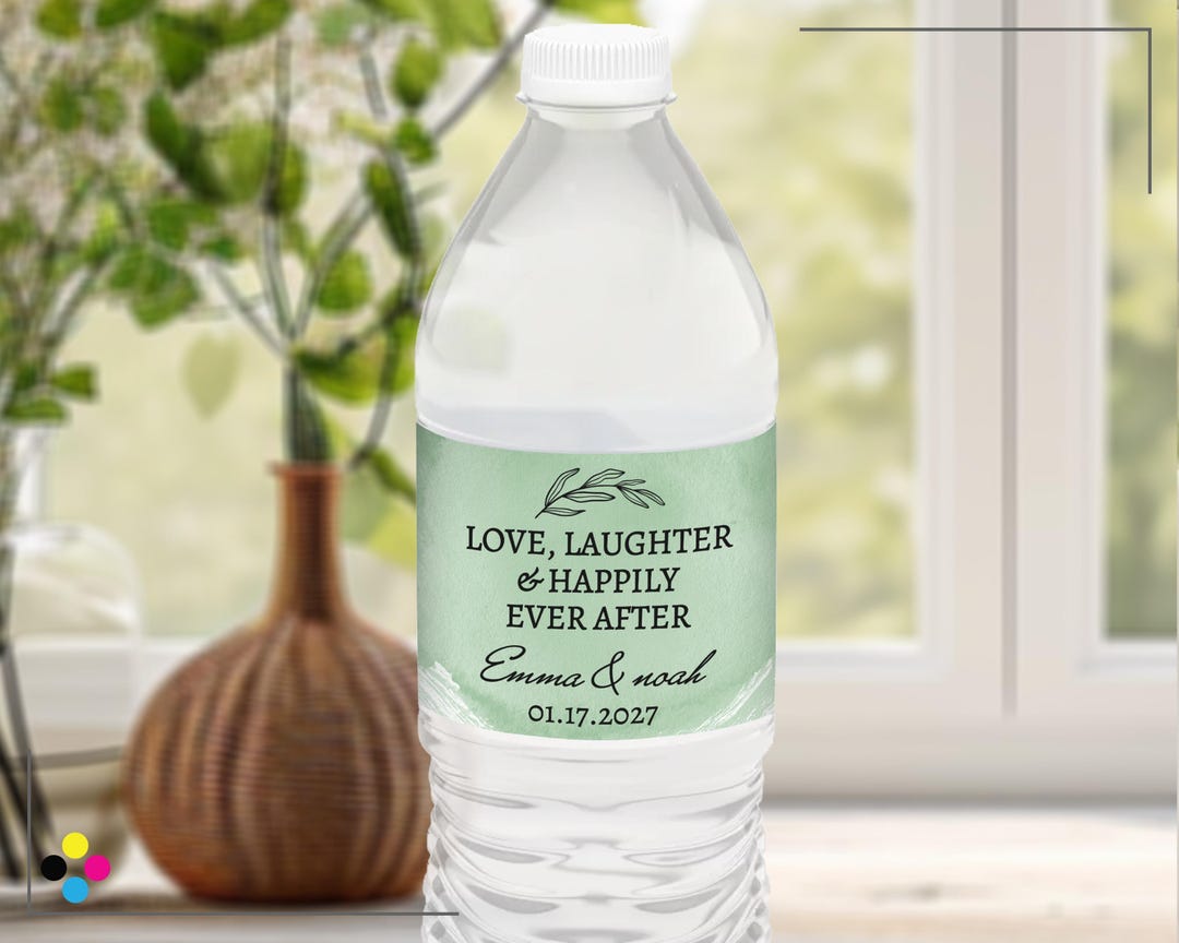 Sage Label Sage Green Wedding Water Bottle Labels, Earthy Boho Wedding Favors ...