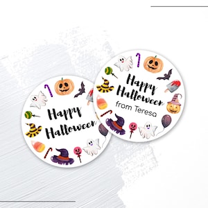 Halloween Label, Happy Halloween Sticker, Custom Label, Trick or Treat Sticker, Treat Bag Label, Halloween Candy, Trunk or Treat Sticker