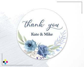 Wedding Thank You Labels, Custom Wedding Sticker, Bridal Shower Labels, Personalized Wedding Stickers, Wedding and Bridal Favor Labels