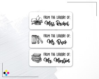 From the Library of Custom Teacher Labels, Personalized Classroom Library Labels, Bookish School Stickers for Class